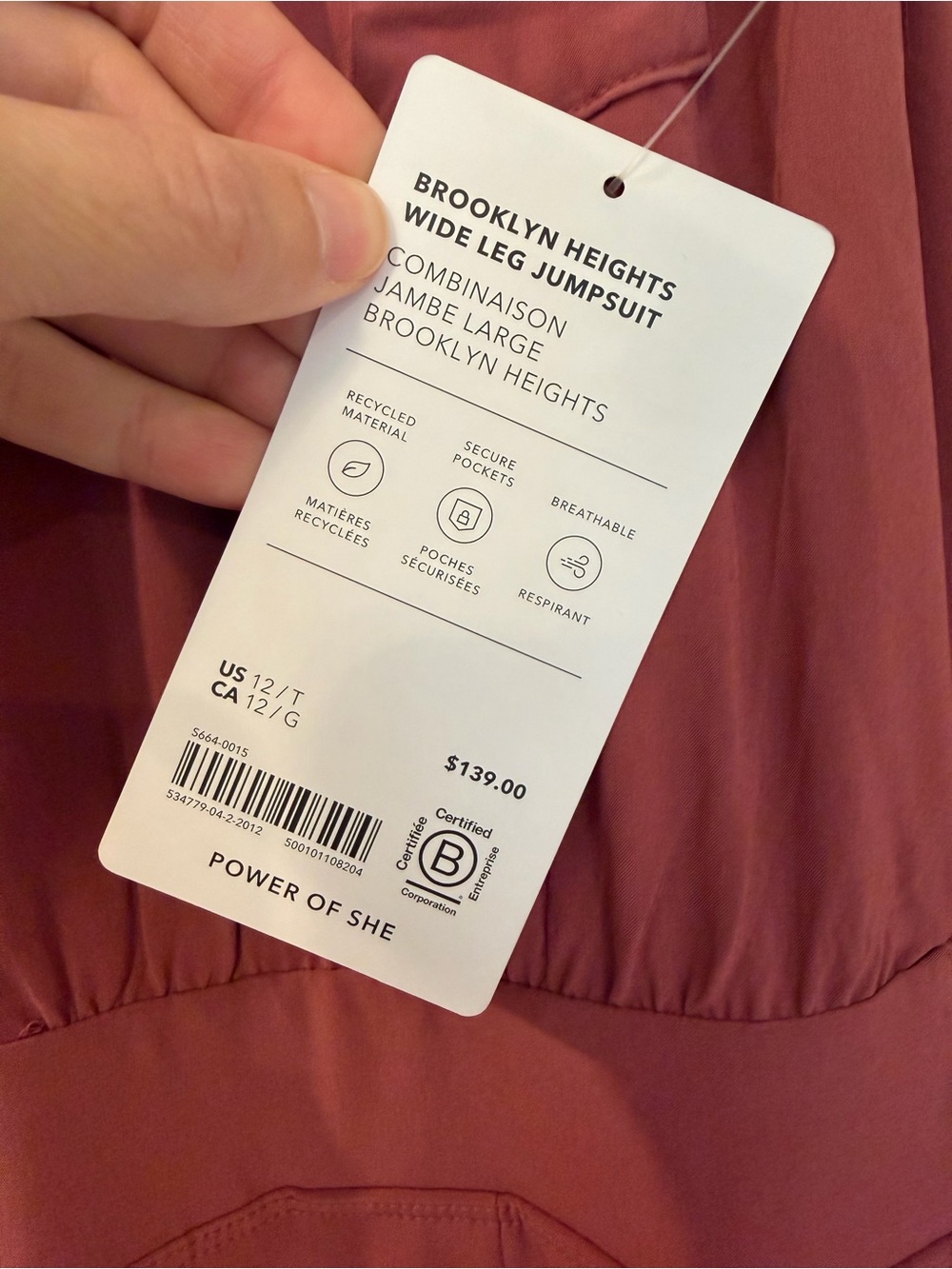 NWT ATHLETA Brooklyn Jumpsuit 12 Tall - Picture 5 of 6